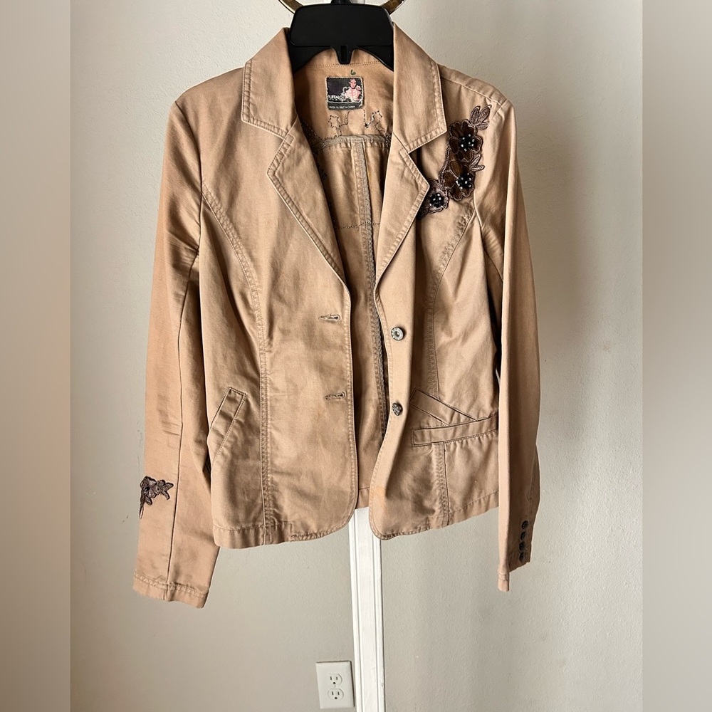 Buffalo by David Britton Embellished Graphic Jacket Size Small